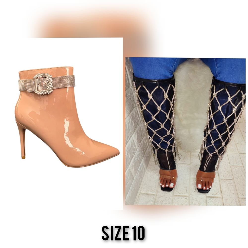 Chic Patent Leather Ankle Boots with Rhinestone Buckle